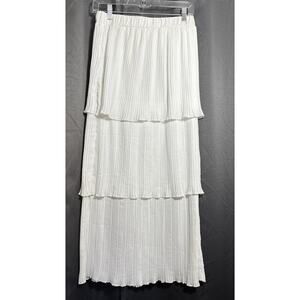 White Pleated Maxi Skirt Ellie White M/L